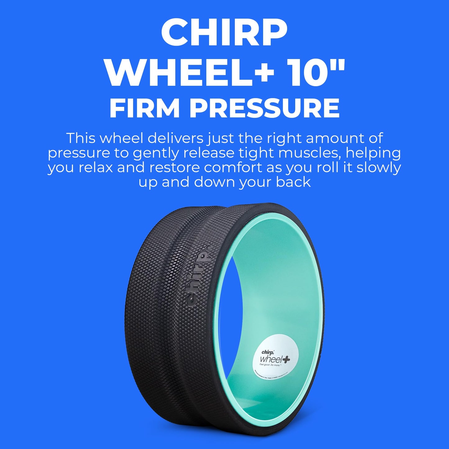Chirp Wheel Foam Roller - Targeted Back & Neck Pain Relief, Muscle Massage, Trigger Point Therapy, High-Density Foam Tool for Physical Therapy, Stretching & Exercise, 500lbs Capacity, 10-Inch Mint