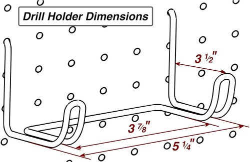 Drill Holder 2 Pack - Black Steel Tool Organizer - Perfect for Pegboard, Garage & Workbench