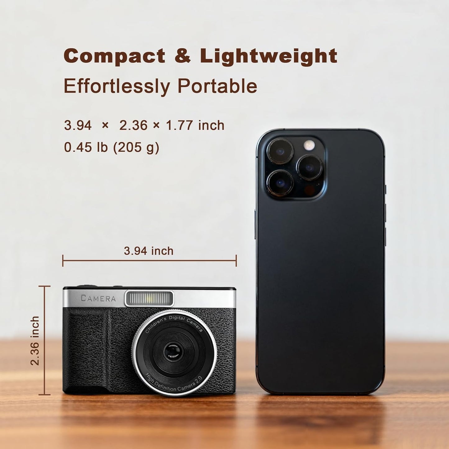 Frelisty 2" 1080P 32GB 8X Black Digital Camera with Flip Screen for Selfie, Point and Shoot Digital Camera with Card