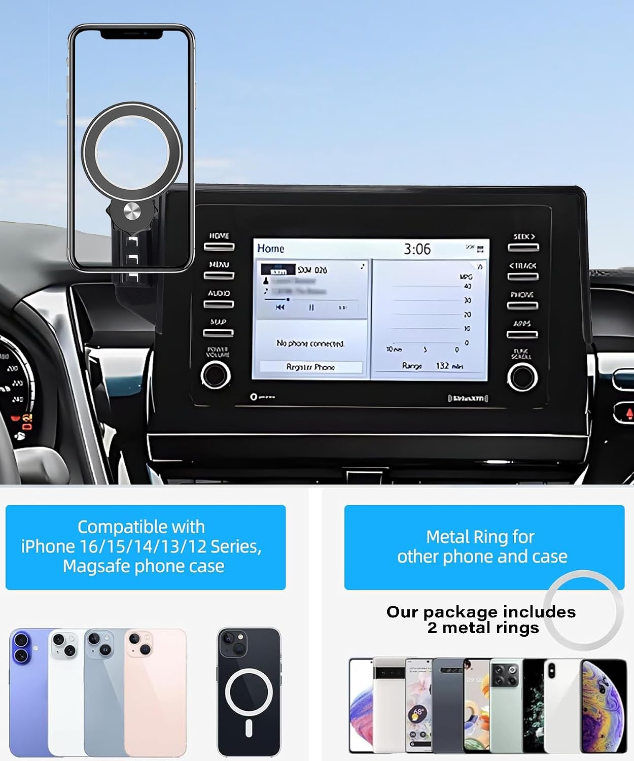 AbeeyGeomarn 2021-2024 7 Inch 360 Car Phone Holder for Toyota Camry Accessories Apply to Touch Screen Fixed Clip