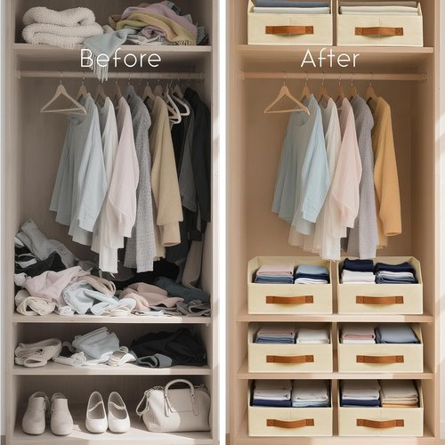 Homsorout Fabric Storage Bins - 6 Large Collapsible Trapezoid Organizers with Front Handle | Beige