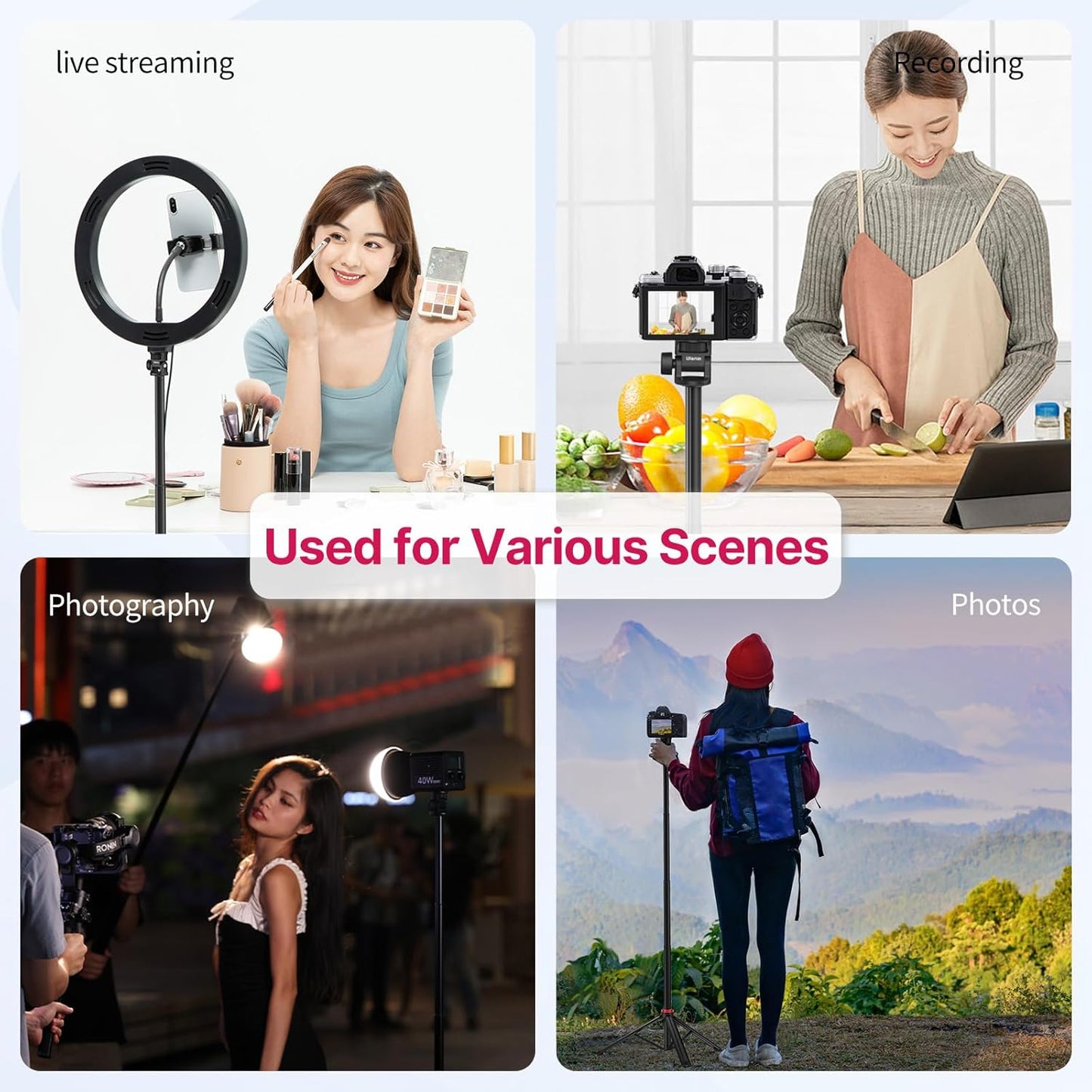 VIJIM MT-79 81" 1/4" 360 Pocket3 Extendable Photography Light Stand, Portable Adjustable Light Tripod with Screw, Ball
