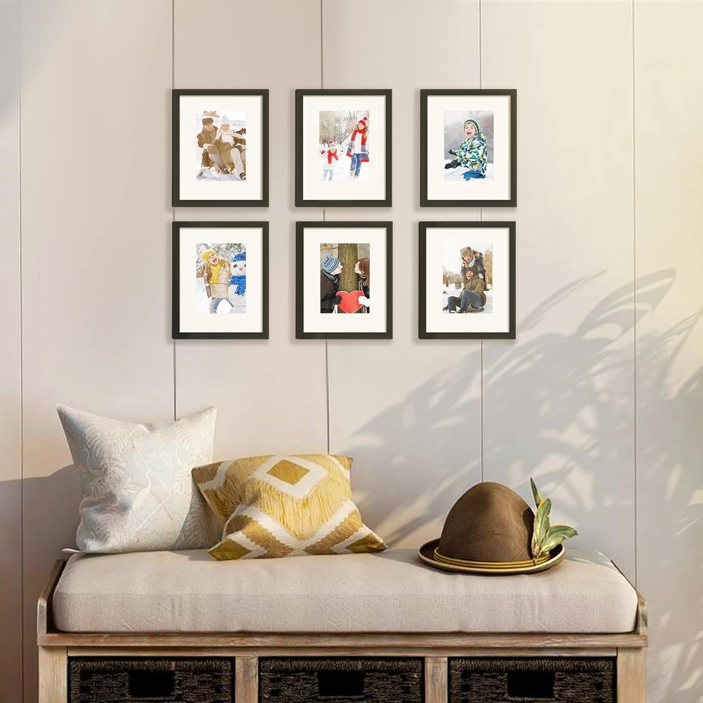 Upsimples 8x10 Picture Frame Set - Classic 5-Pack with 2 Vintage Frames for Wall Display