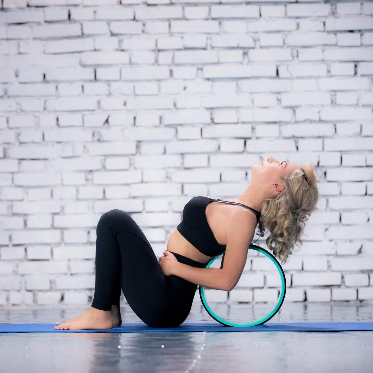 Yoga Wheel with Beginners Guide & Yoga Strap - Back Pain and Tension Relief. Comfy Roller for Stretching, Increase Flexibility. Home Exercise Kit. Ideal for Women Yogis. Improve your Posture.