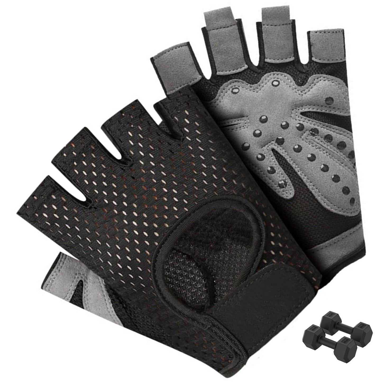 Tostyles Workout Gloves for Men Women Exercise Gloves Non-Slip Silicone Padded Palm Grip Protection for Weight Lifting, Cycling, Gym, Training, Breathable and Snug Fit