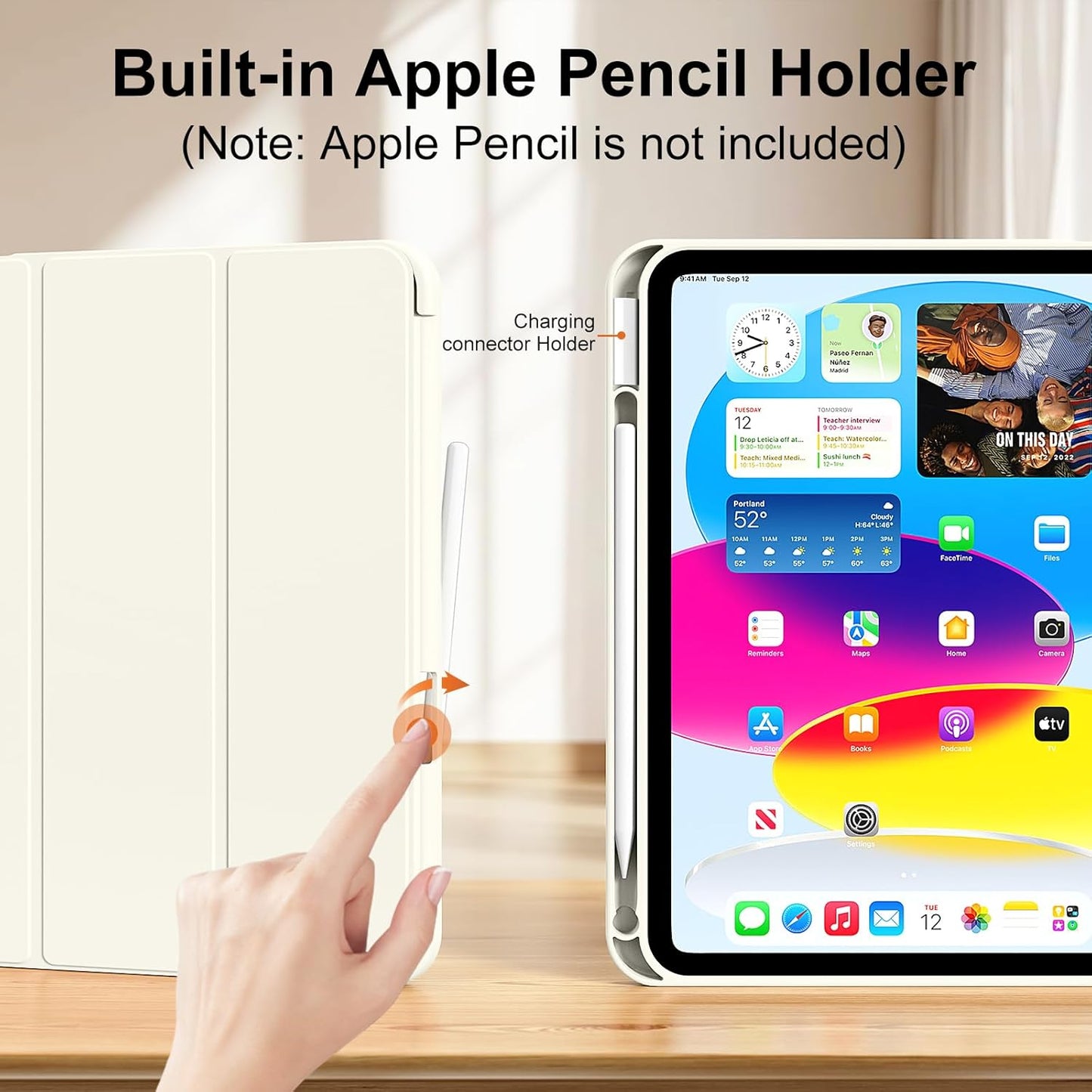 aoub (A16) 11th 11 Inch 2025, 10th 10.9 inch 2022 Case for iPad Generation iPad Generation with Pencil Holder, Slim