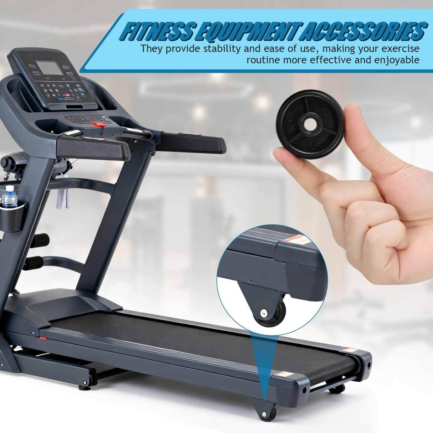 4pcs Fitness Equipment Caster Wheels for Treadmill Exercise Bike Roller Design for Easy Mobility Smooth Operation Versatile Use Home Gym