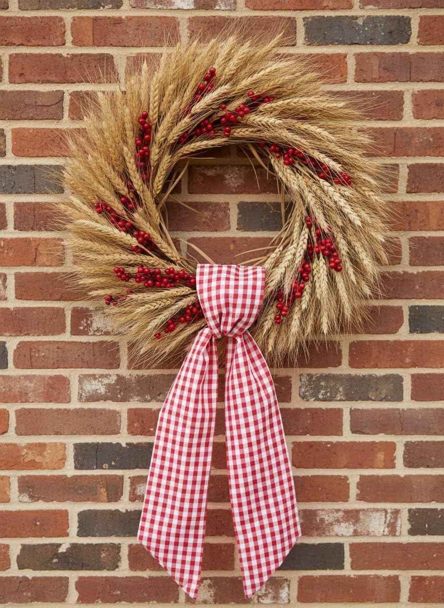 Red White Checkered Plaid Bow Ribbon Wreath Sash by [Brand Name] - Perfect for Christmas, Valentine's Day & Patriotic Decor (5.12" x 54.33")