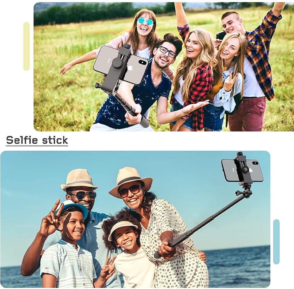 Action Pro 360 1/4 inch Phone Holder/Vertical and Horizontal Tripod Mount Adapter Rotatable Bracket with Screw