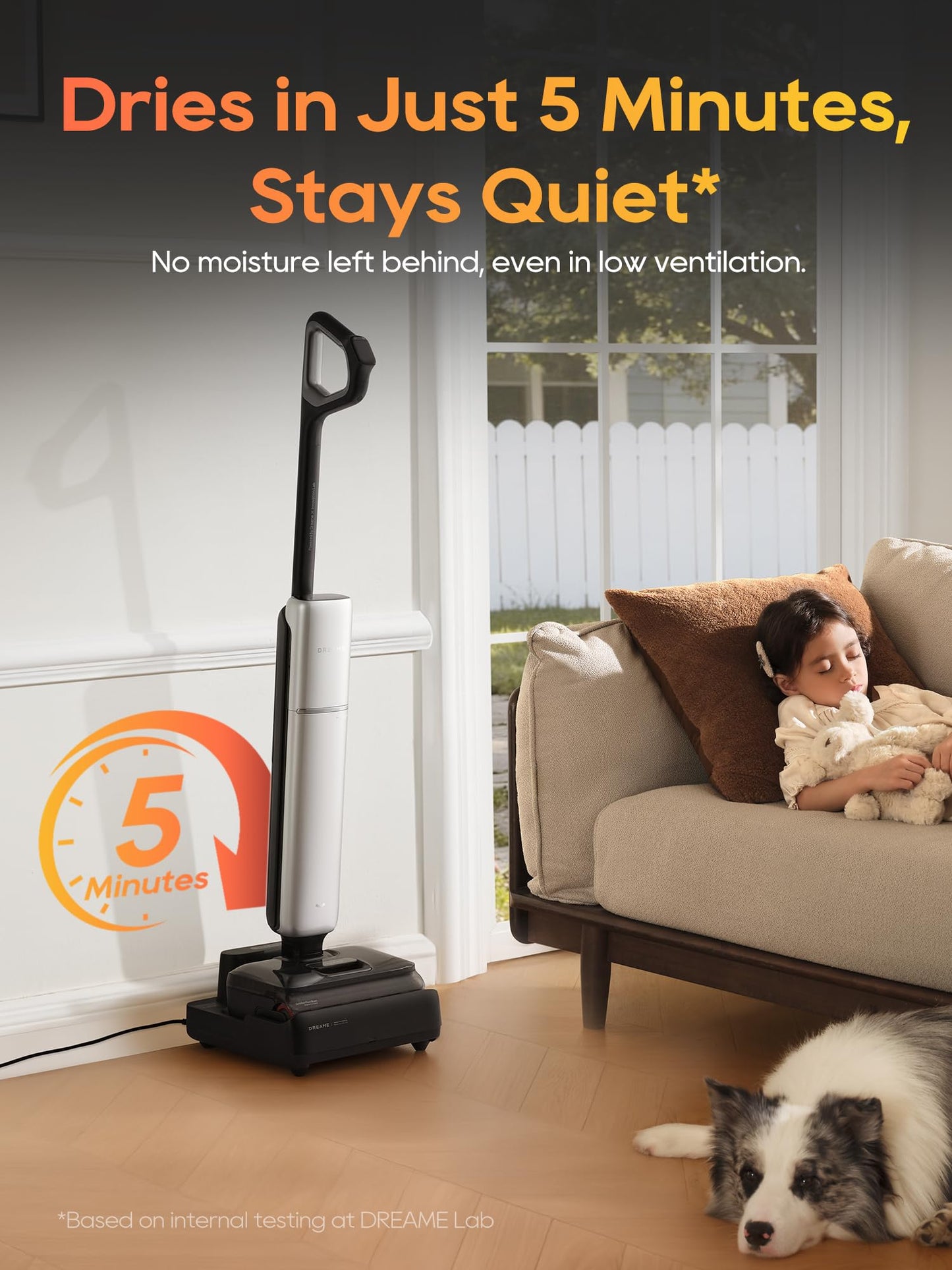 DREAME Aero Pro Wet Dry Vacuum Mop, Ultra-Slim with Hot Self-Cleaning/Self-Drying, 0 Hair Tangle Great for Pet Owner, Powerful Wet Dry Vacuum with 60min Runtime, Pick-up & Mop at The Same Time