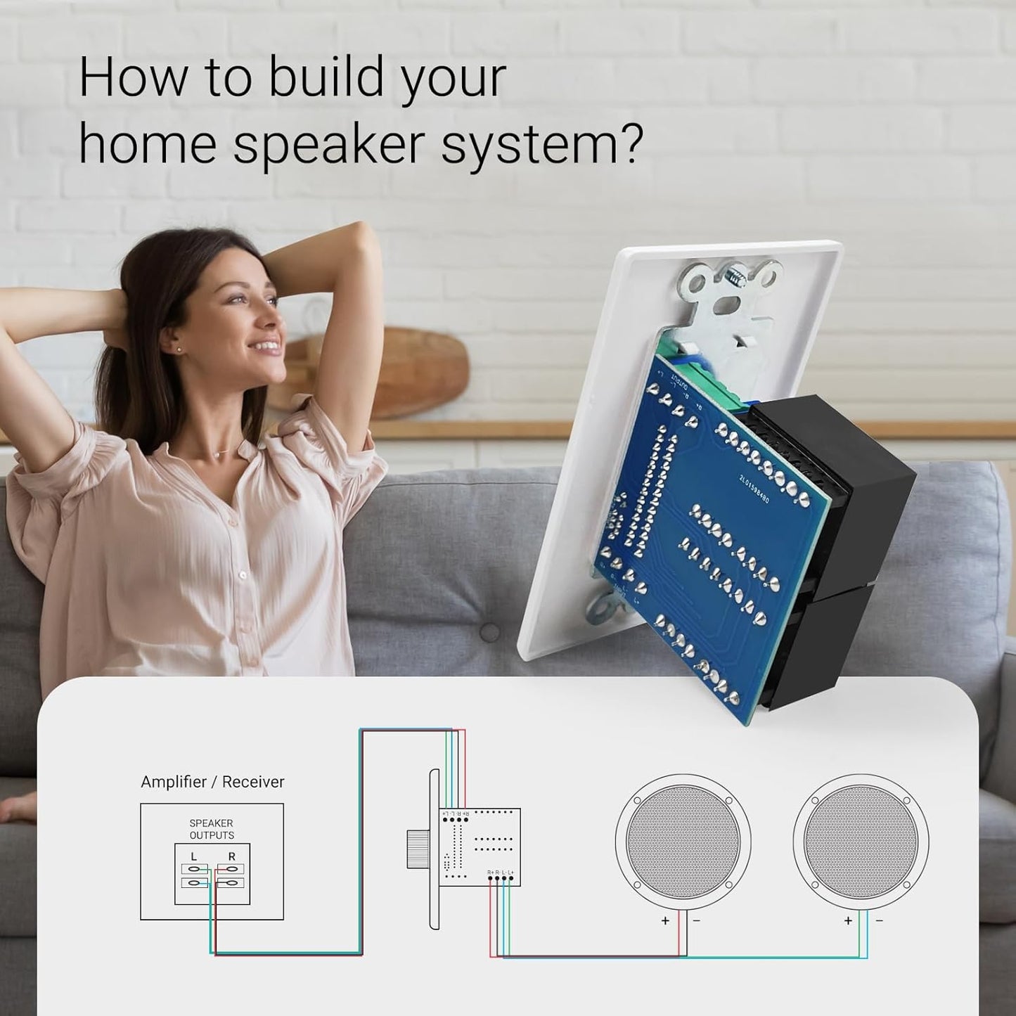 100W 3 12-Position, Herdio Volume Control Knob for Speakers, Flush in Wall Volume Controller with Independent Plate