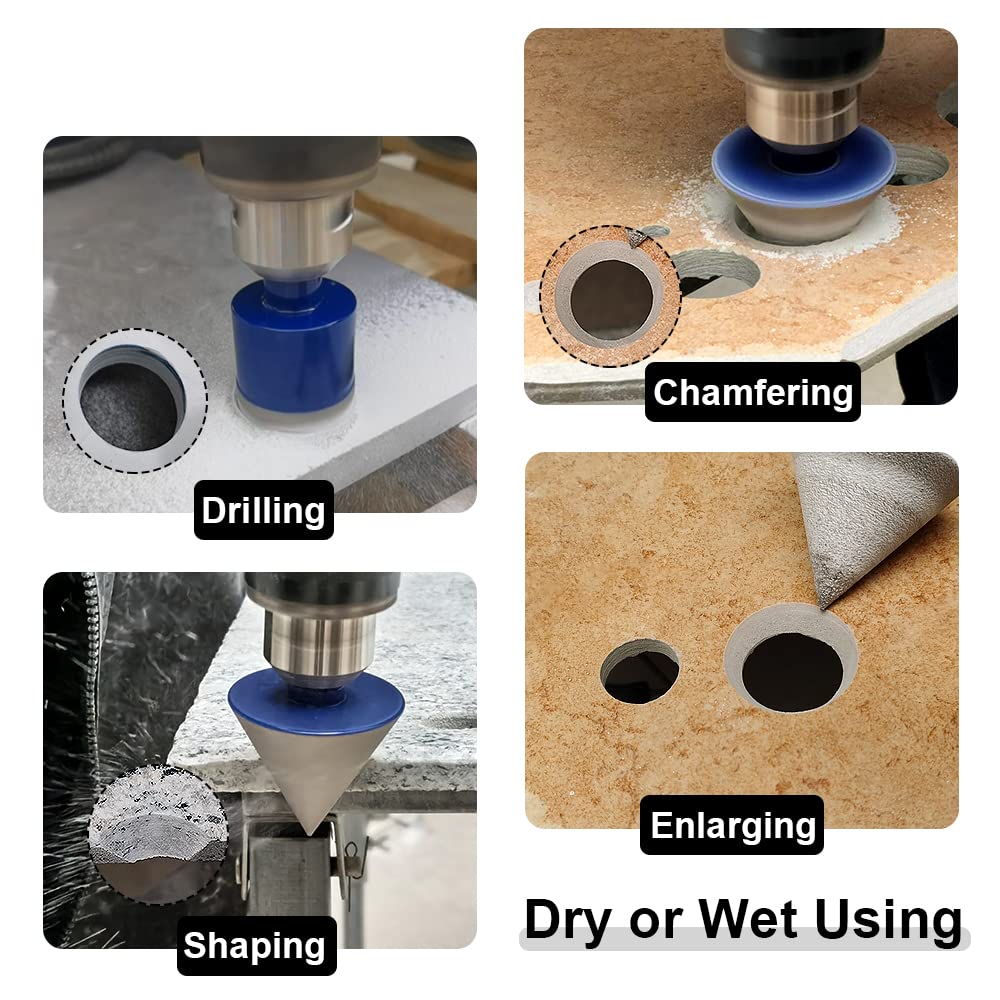 SHDIATOOL Diamond Core Drill Bits for Hard Stone Concrete Marble Granite Brick Laser Welded Dry or Wet Hole Saws