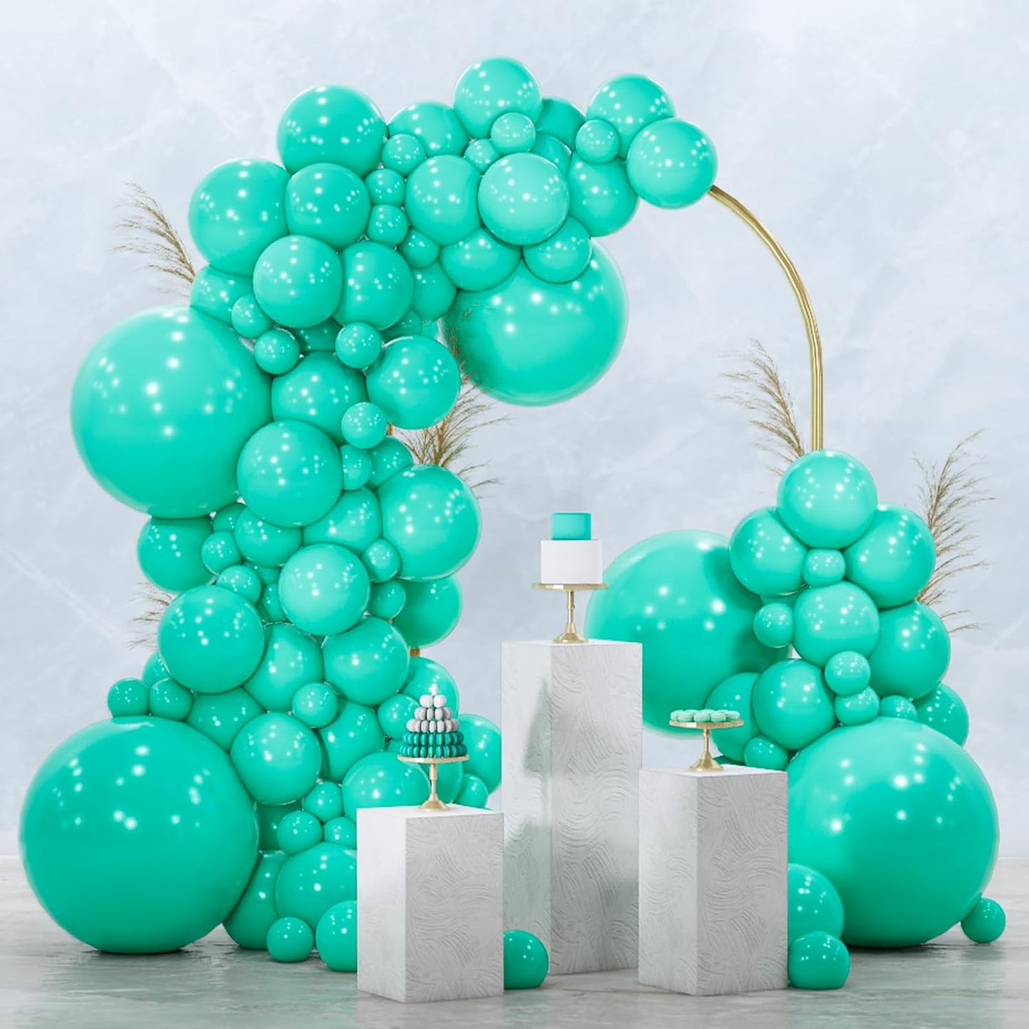 PartyWoo Teal Balloon Arch Kit - 100-Piece Set with 18, 12, 10, & 5-Inch Balloons for Baby Showers, Gender Reveals, & Birthday Parties