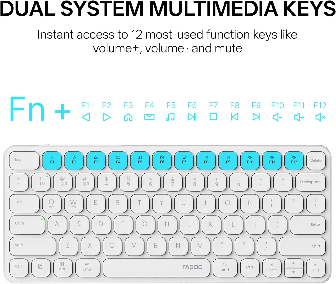 Rapoo 9050S 2.4GHz/Bluetooth 5.0/4.0 Set 4 Multi-Device Keyboard and Mouse Combo, Wireless Keyboard & Mouse