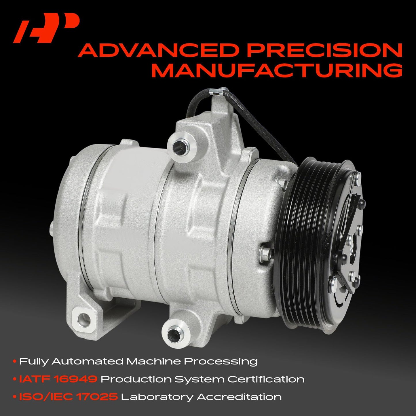 A-Premium Air Conditioner AC Compressor with Clutch Compatible with Ford Focus 2.0L 2008-2011, Transit Connect 2.0L 2010-2013, with DKS-17DS Compressor