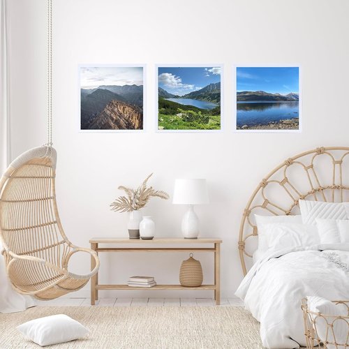 JCJMY 13x13 Picture Frame - White Wall Hanging Frame with Shatter-Resistant Plexiglass | Versatile Mounting Options