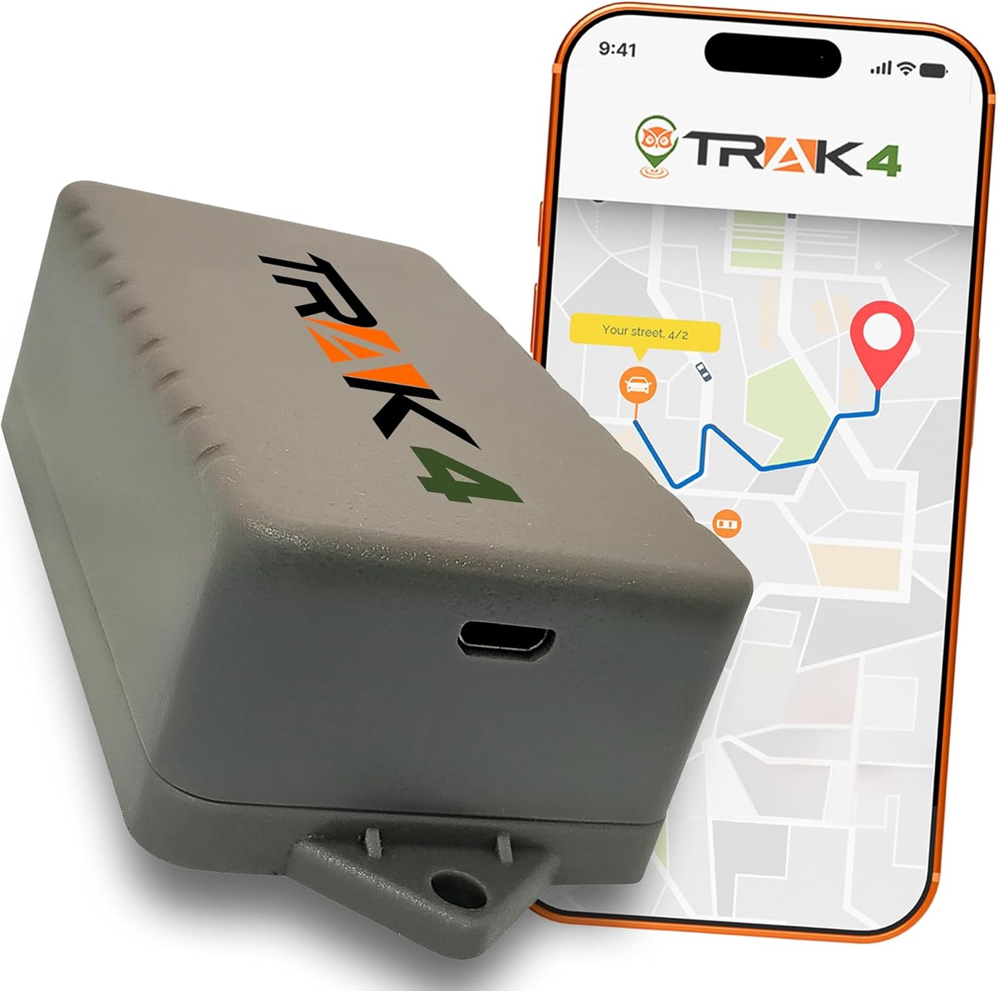 Trak-4 Assets, GPS Tracker for Vehicles, Equipment. Long Battery Life, Waterproof, Global Tracking. Low-Cost