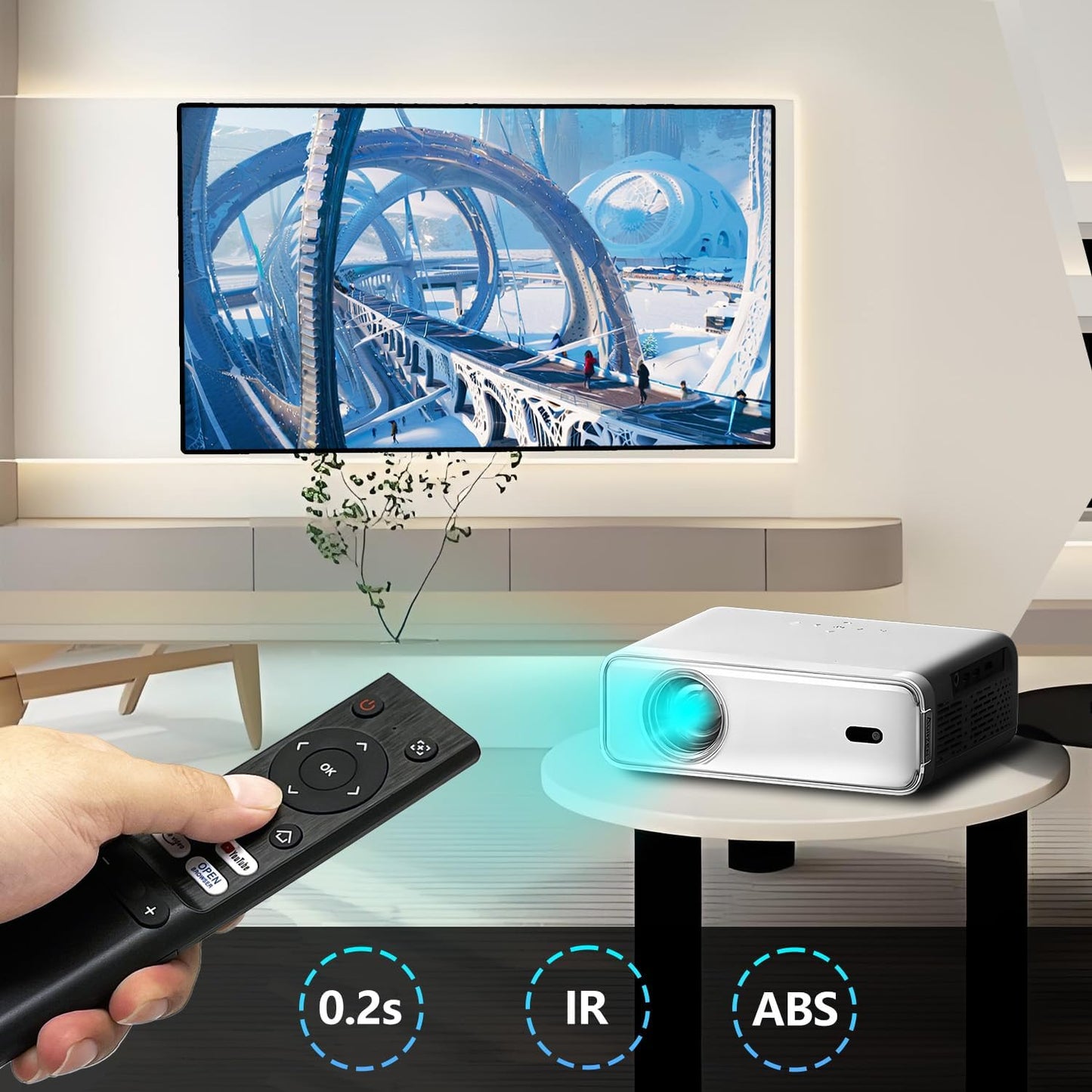 Citivisoivd D1 Replacement Remote for Mini Projector,Compatible with EAZZE Projector.