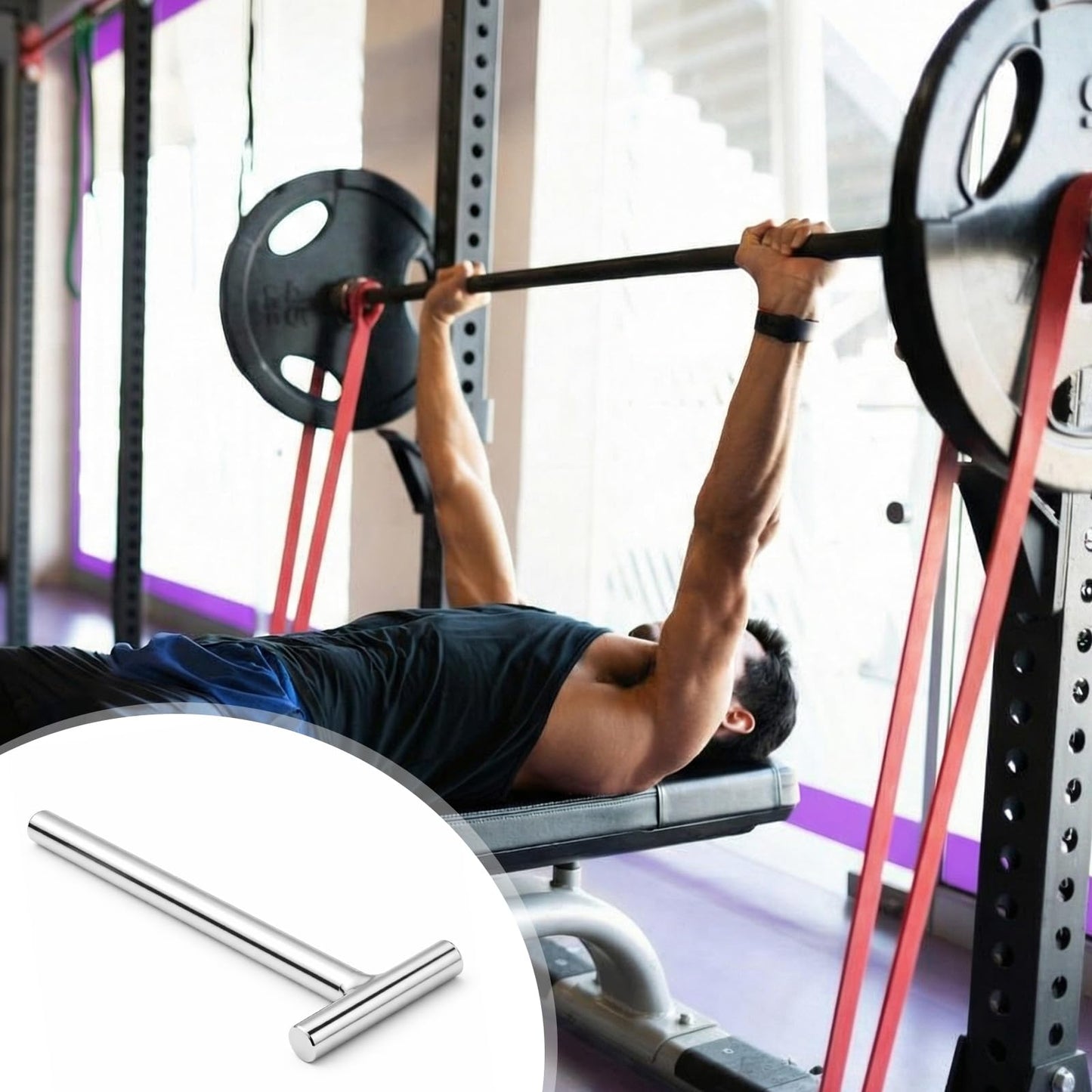 Shimeyao 8 Pack Fitness Band Pegs Mount for Power Rack Exercise Bands & Suspension Straps Versatile Accessory for Resistance Band Training and Space Saving Power Racks