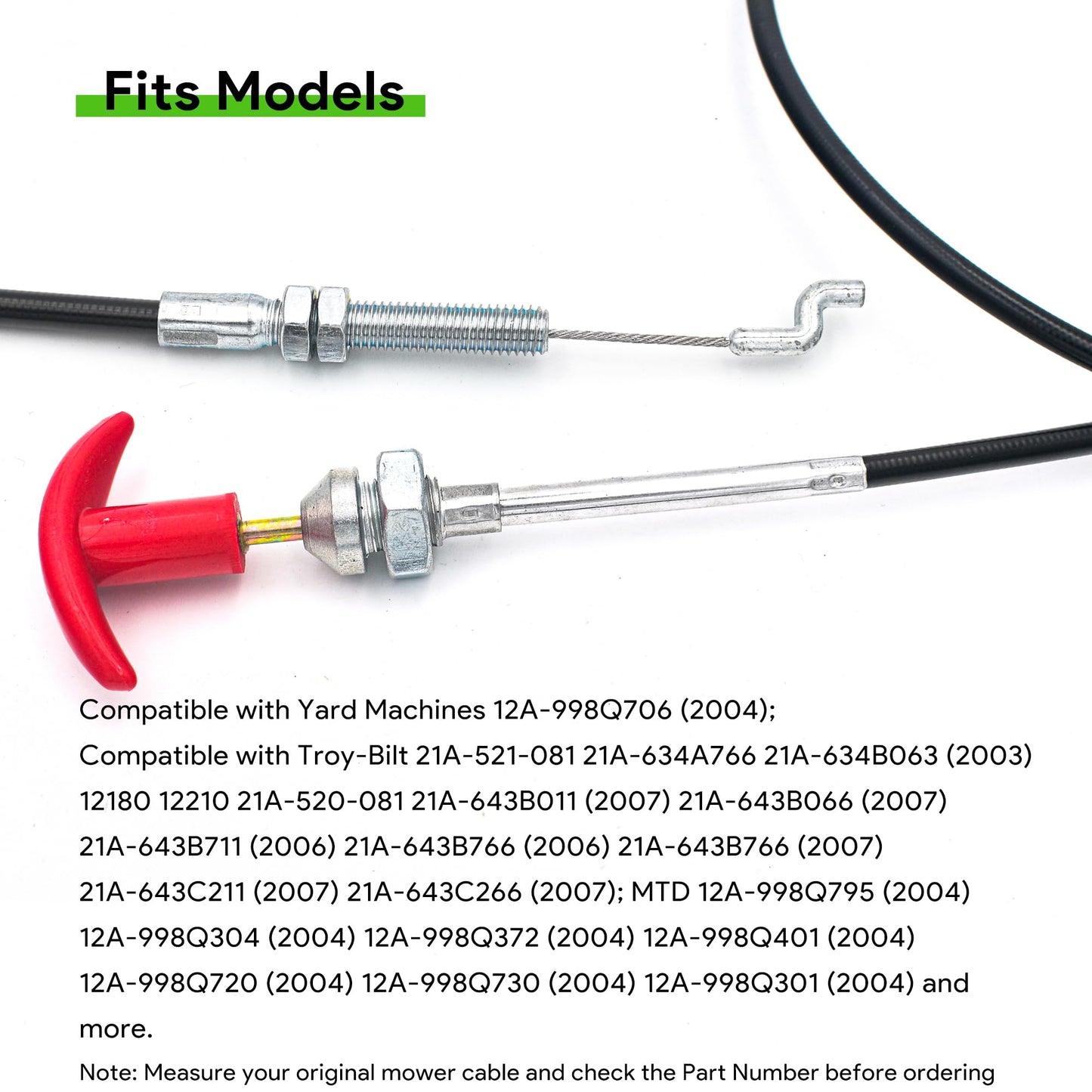 GEARLINTON 946-04058 Reverse Clutch Cable for Troy Bilt Bronco Tiller Lawn Mowers, Compatible with MTD Self Propelled Mowers, Replaces OEM# 746-04058 GW-1916719