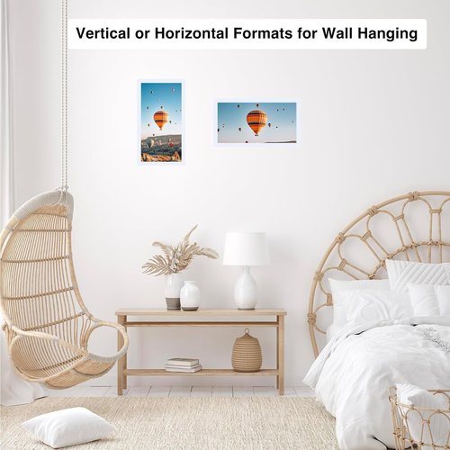 JCJMY 4x9 Picture Frame - White Wall Mount & Tabletop Display | Shatter-Resistant Plexiglass
