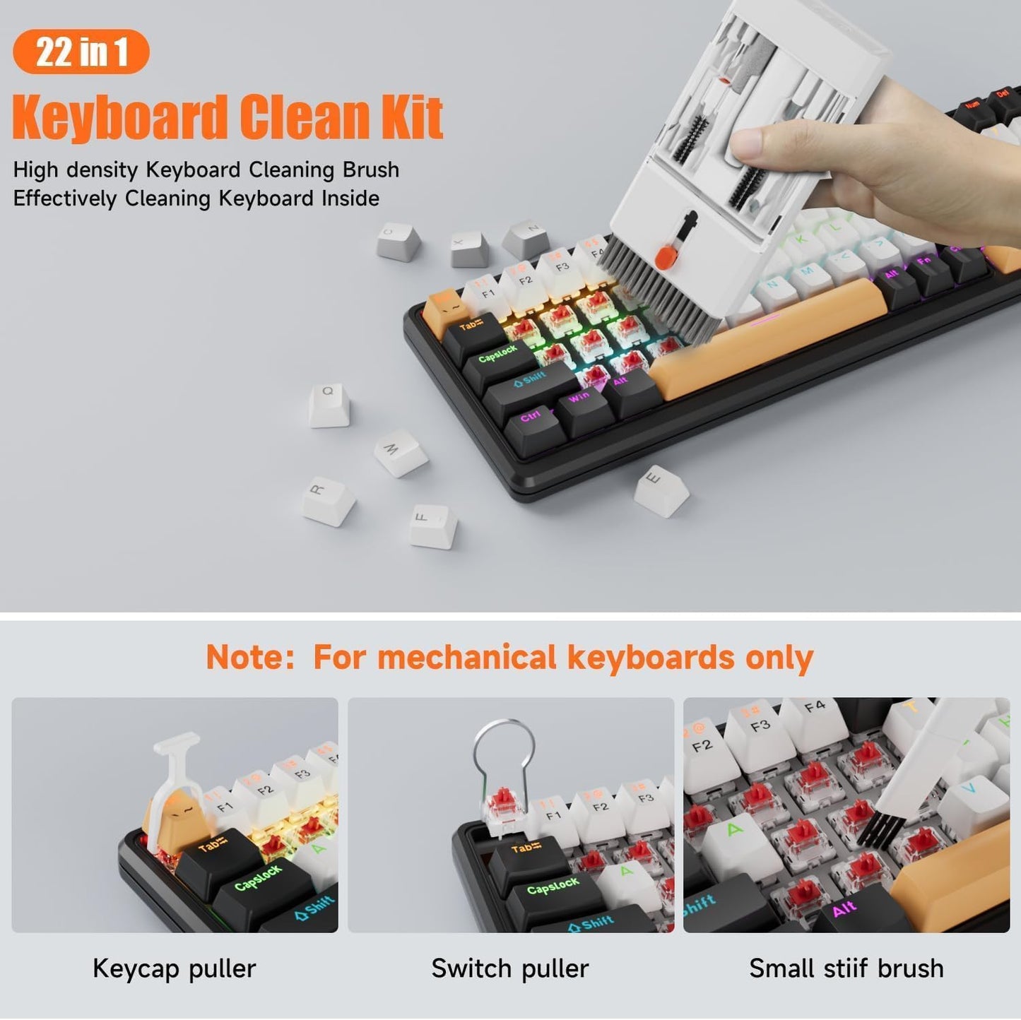 Electight 22-in-1 Laptop Cleaning Kit Keyboard Cleaner Brush, Multi-Function Laptop Cleaner Tool for MacBook, Phone