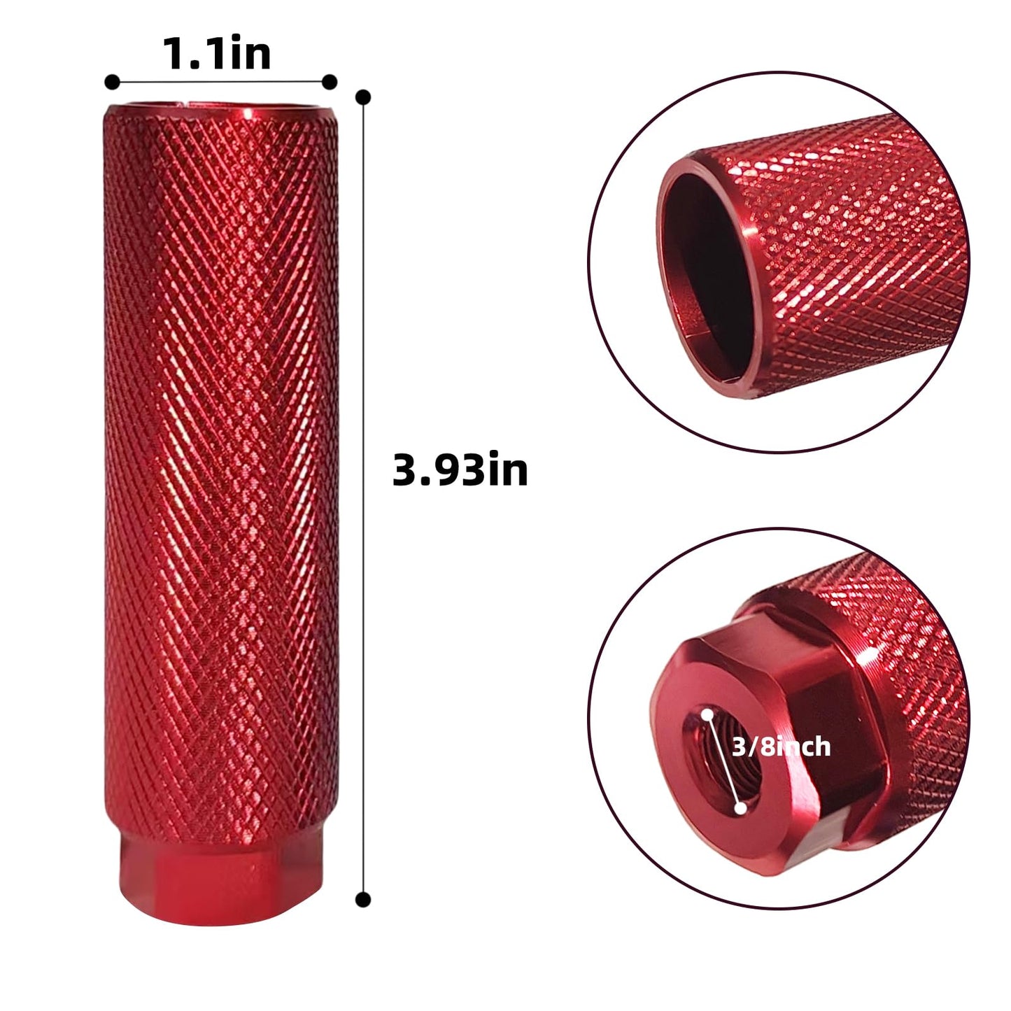 Shwsed Bike Pegs, Aluminum Anti-Skid BMX Bicycle Foot Pegs for Mountain Bike Cycling, Stunt Pegs Fit 3/8 inch Axles (Red)