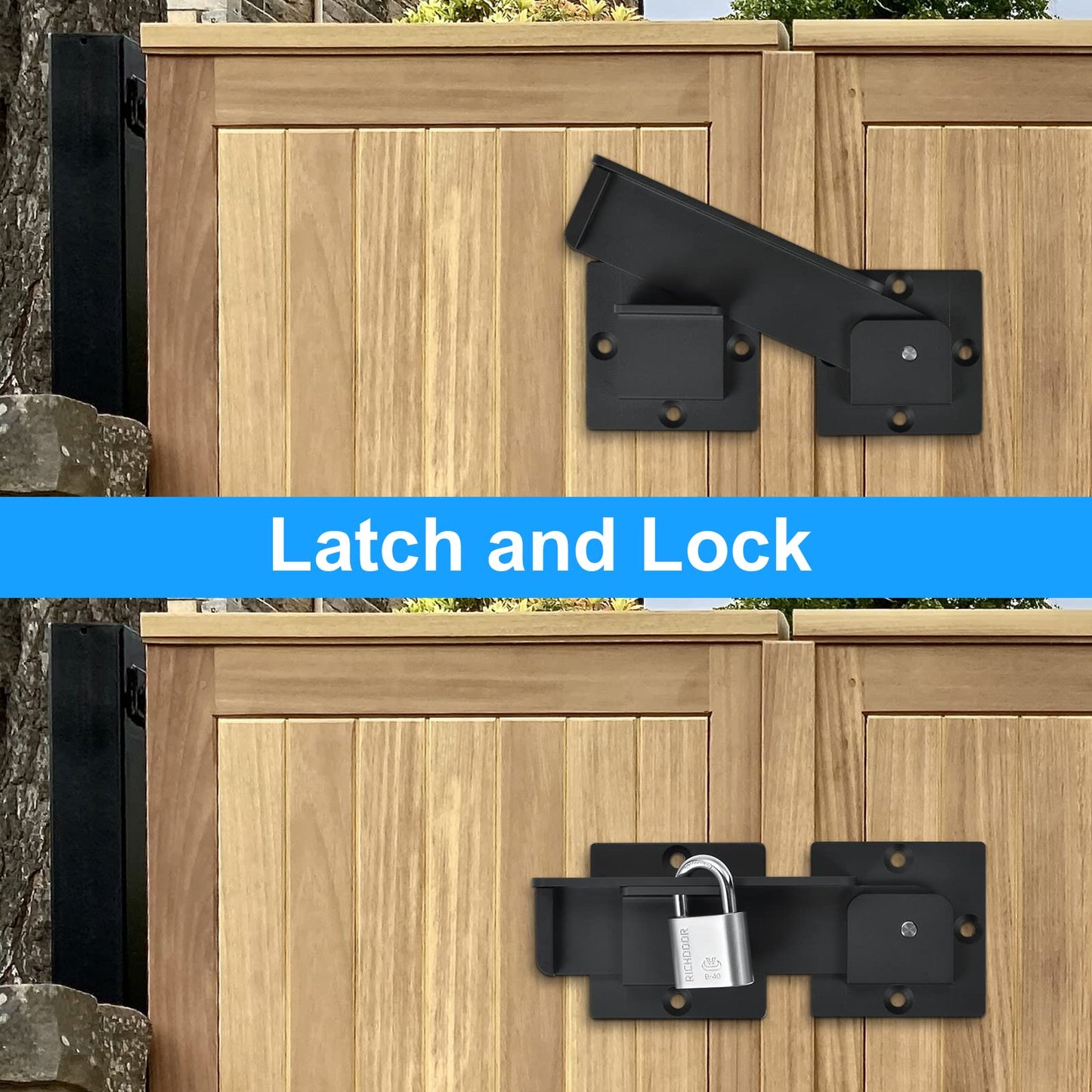 GreaTalent 7.5" Flip Gate Latch Lock with Padlock Hole 3Pack, 4mm Heavy Duty Aluminum Alloy Adjustable Door Latch for Sliding Swing Open Door, Outdoor Gate, Wooden Fence, Barn Door, Shed, Garage, Yard