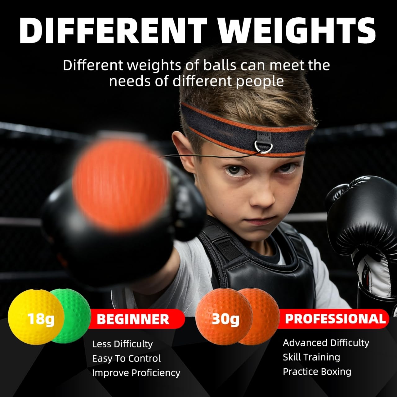 SWARDROOF Boxing Reflex Ball Headband Set - 4-Pack Reflex Balls with 2 Adjustable Headbands for Boxing & MMA, Perfect for Improving Reaction Speed, Timing, Accuracy, Focus and Hand-Eye Coordination
