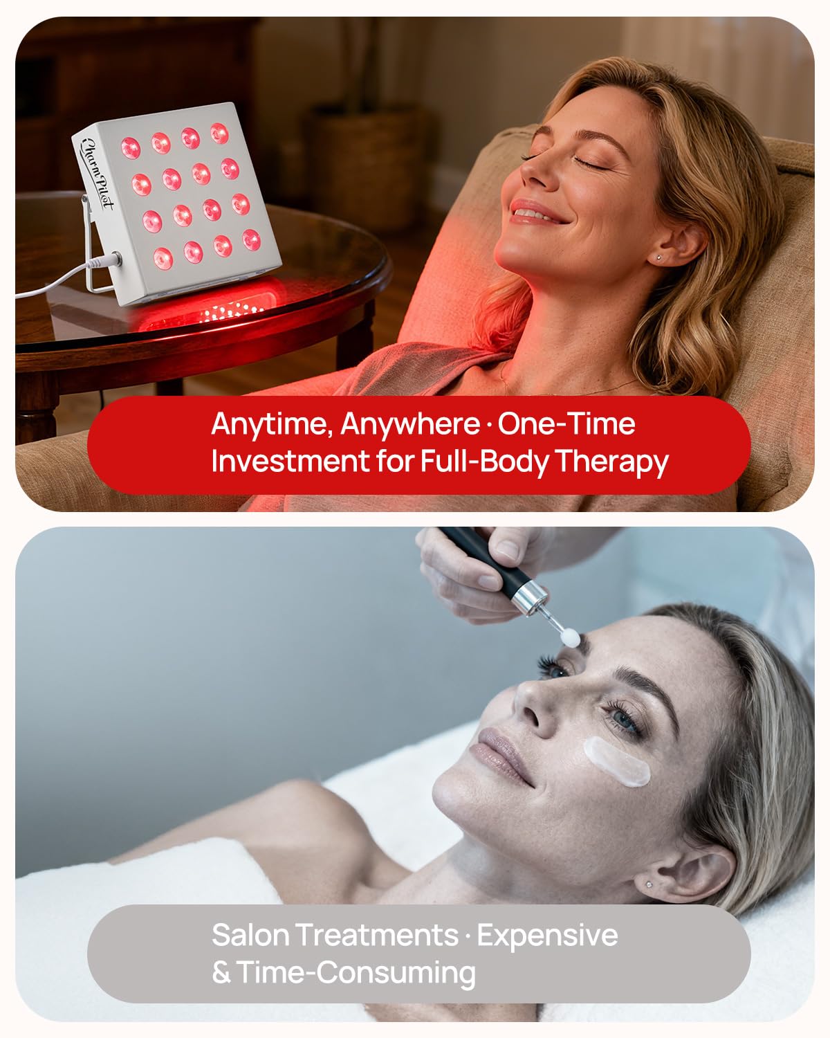 Red Light Therapy for Body Panel, FSA&HSA Eligible, 16‑LED 6 Wavelengths (630 nm, 660 nm, 810 nm, 830nm, 850 nm, 940 nm) Near‑Infrared Light Therapy Device, Ease Discomfort and Revitalize Skin(White)