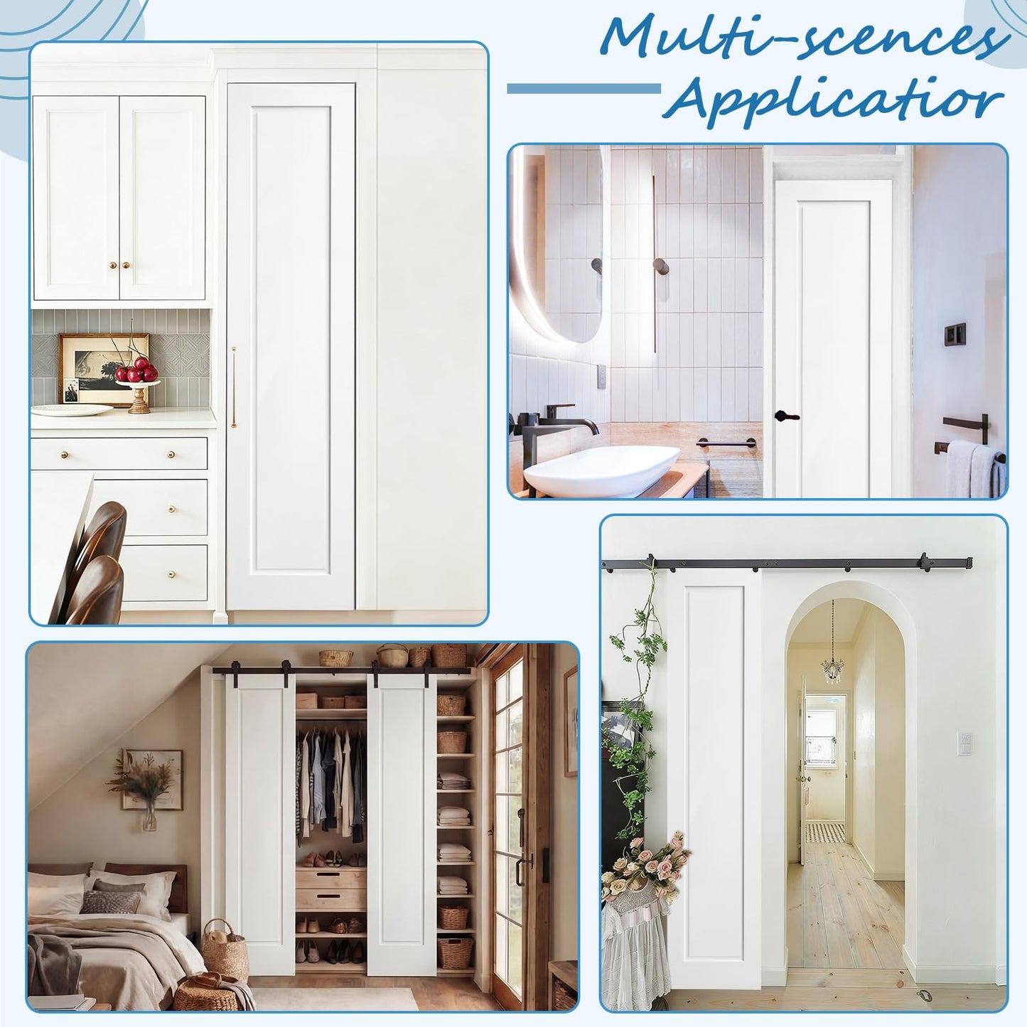 Maasechs 80 x 18 Inch Slab Interior Prehung Door, French Solid Pine Core Door, Pre-Assembled Slab Shaker, Thick 1-3/8in for Pantry, Closet, Cabinet, Bedroom, Laundry, Barn Doors, 1 Panel, White