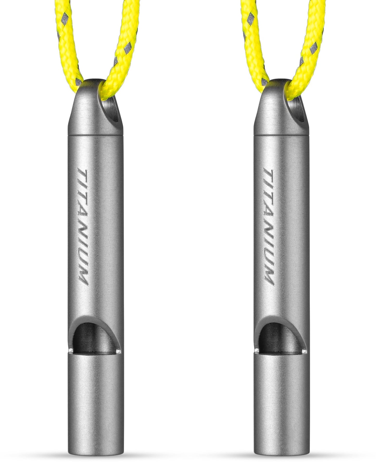 IUMIUN Titanium Pealess Emergency Whistle, 120-130dB High Frequency Safety Survival Whistle for Hiking Camping Boating Dog Training