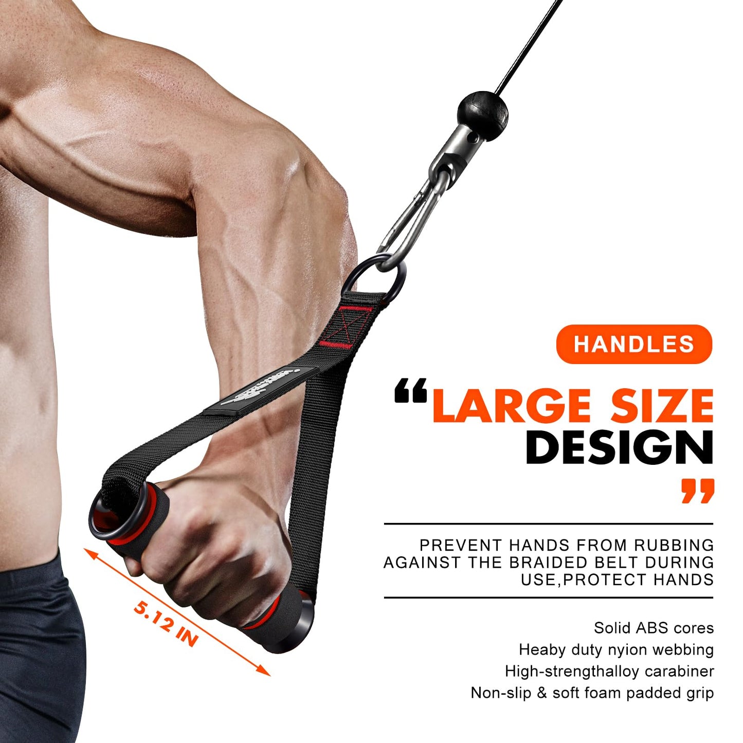 HPYGN Exercise Handles, Replacement Fitness Equipment for Pilates,Yoga,Strength Trainer, Heavy Duty Comfortable Cable Handle Compatible With High Bearing Capacity Pulley Handles, Pull Down Home Gym