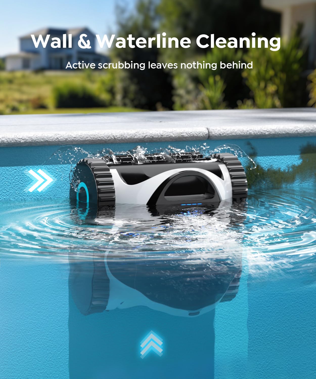 C1 Robotic Pool Cleaner with 180 Mins, Pool Vacuum for Inground Ground Pools up to 1615 sq.ft, Smart Routing, Wall Climbing, Dual Filtration, with APP, Multi-Mode Cleaning (Pearl White)