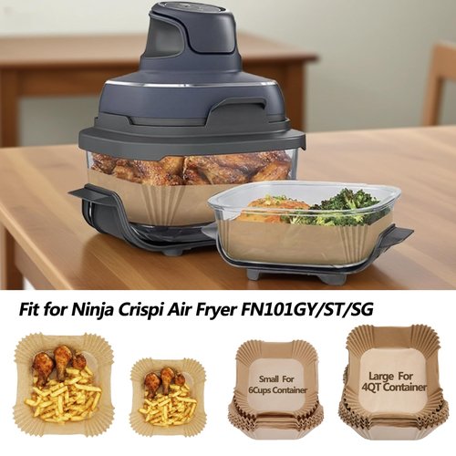 Air Fryer Liners for Ninja Crispi, 270PCS Disposable Paper Liners for Ninja Crispi 4-in-1 Portable Glass Air Fryer Cooking System, Parchment Paper Containers