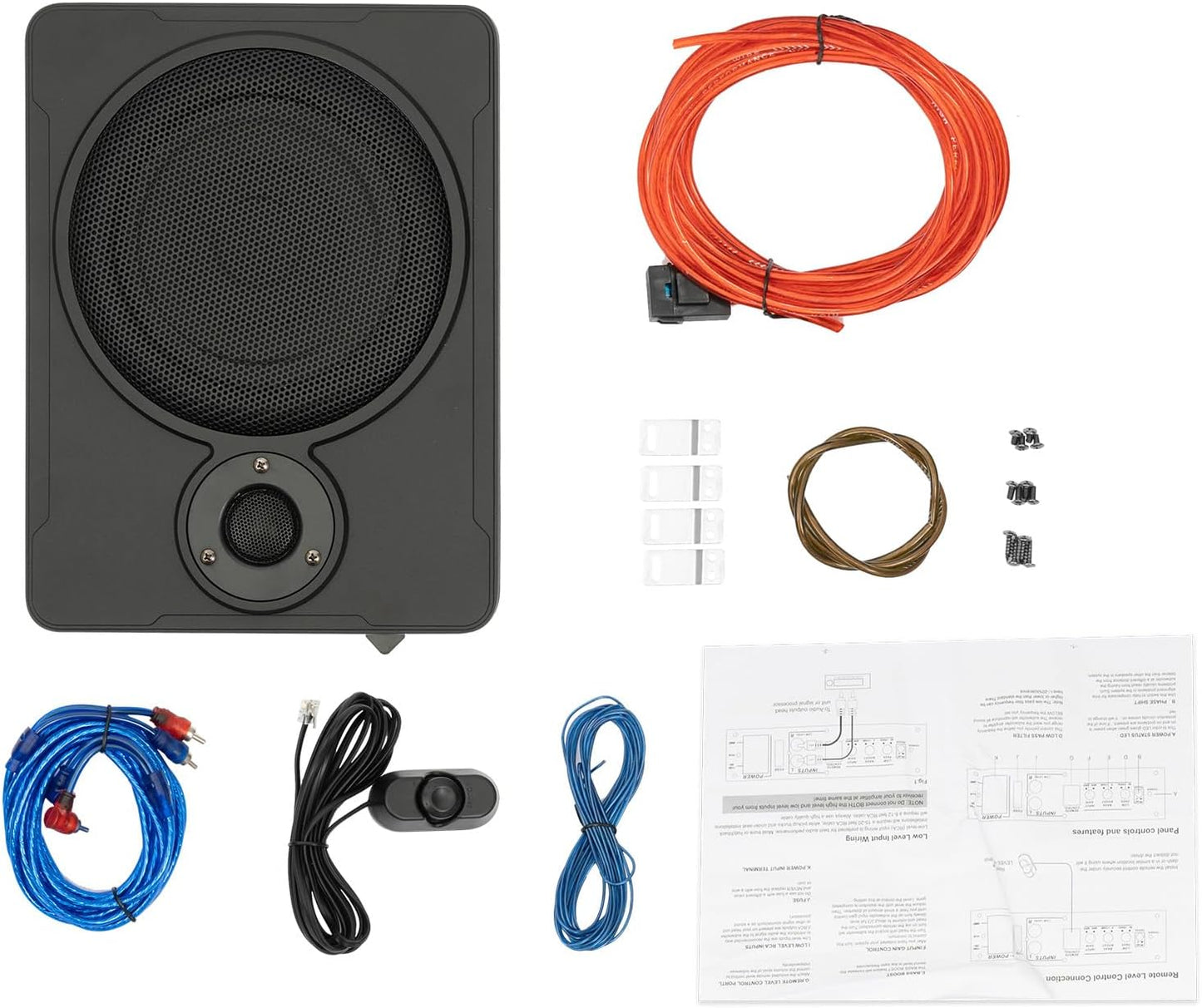 YUASDUU 8 600W in Car Slim Under-Seat Powered Subwoofer, Highly Active Speakers and Power Amplifier Subwoofer for Car