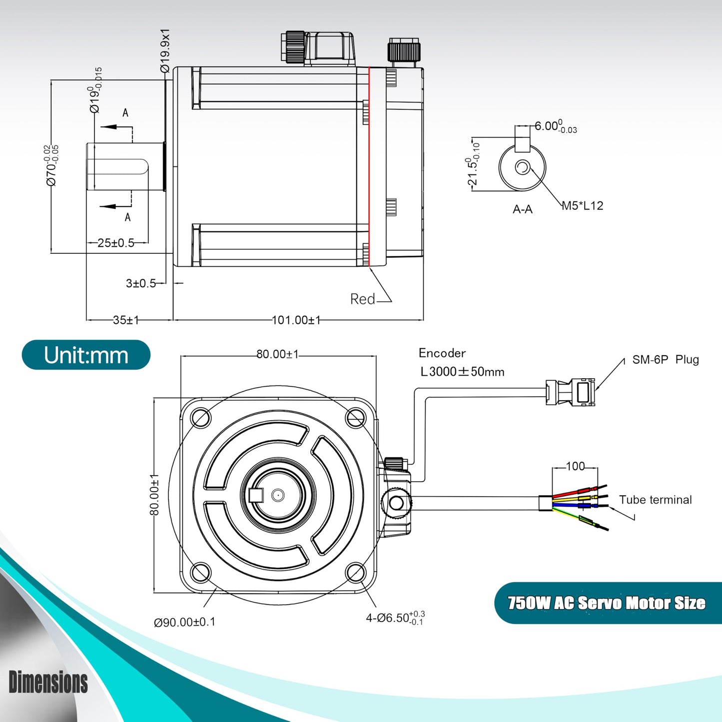 XUNKUNER AC Servo Motor Kit, AC220V 3000rpm L3000 17-bit Encoder RS485 Servo Motor Driver Controller Kit for CNC(750W Without Brake)
