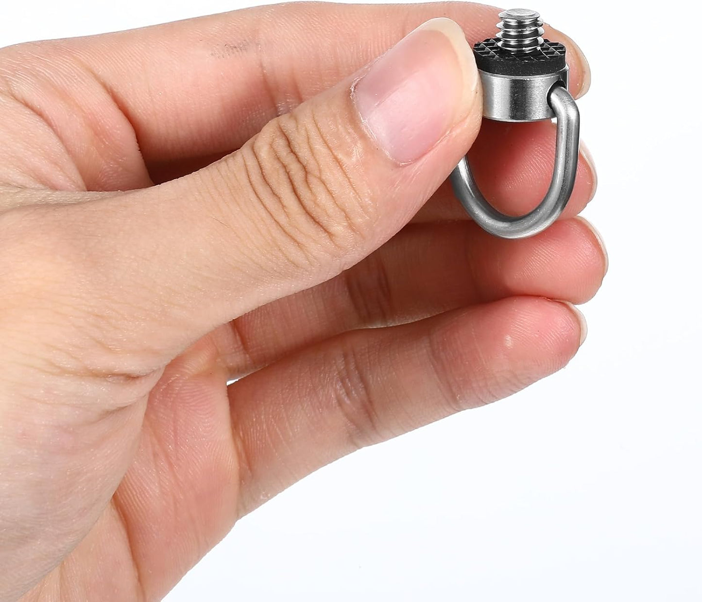 FdcLixuvol 2 Pack 1/4"-20 D Ring Screw, Thread Camera Aluminum Alloy Fixing Screw with Rubber Padded Hinged Holder