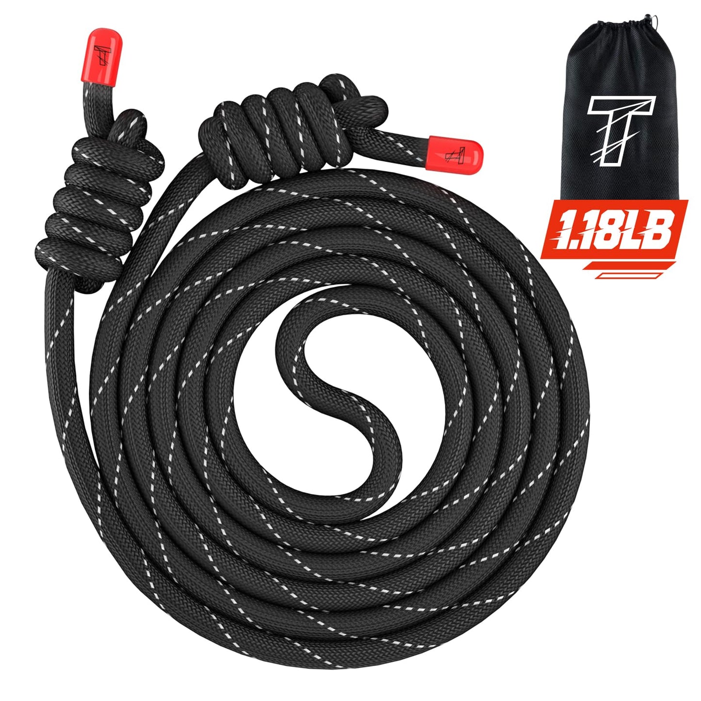 Flow Rope Exercise Jump Rope For Fitness, Working Out, Flow with 9 Ft Adjustable Double Woven Workout Rope For Men, Women, Beginners' Training – Indoor & Outdoor Cardio