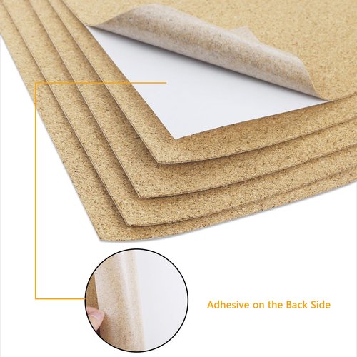 10 PCS Self-Adhesive Cork Sheets, 0.03 Inches Thick Small Board Roll Tiles Fabric Corks for Coasters, Wall, Wedding Party, DIY Crafts Decorations (11.69×8.26 Inches) (11.8x8.26 in)