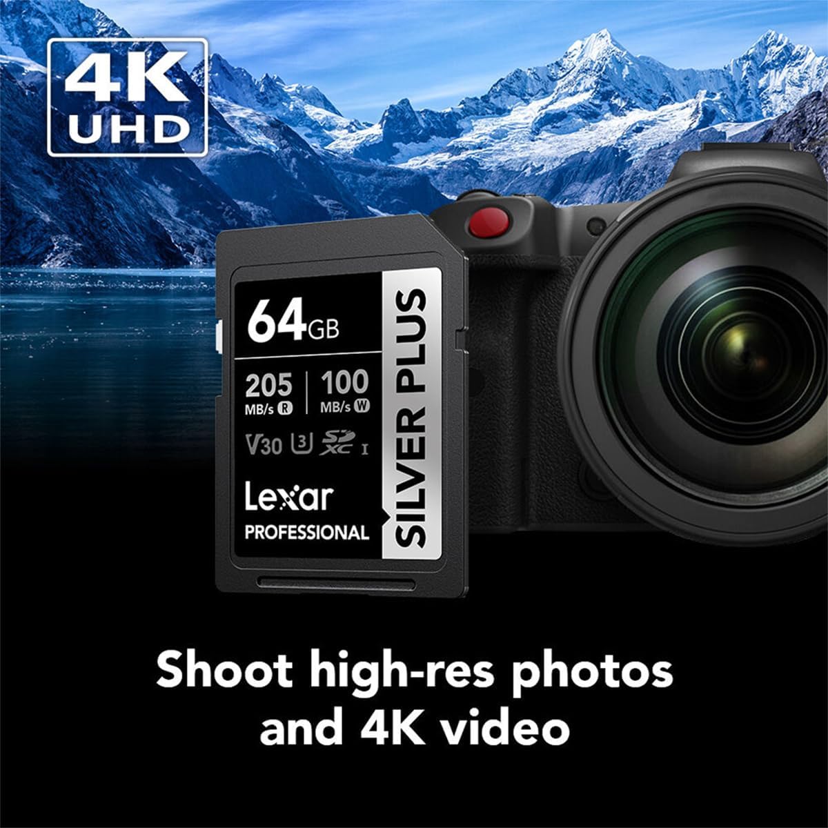 Lexar 64GB Professional Silver Plus SDXC UHS-I Card Memory Card