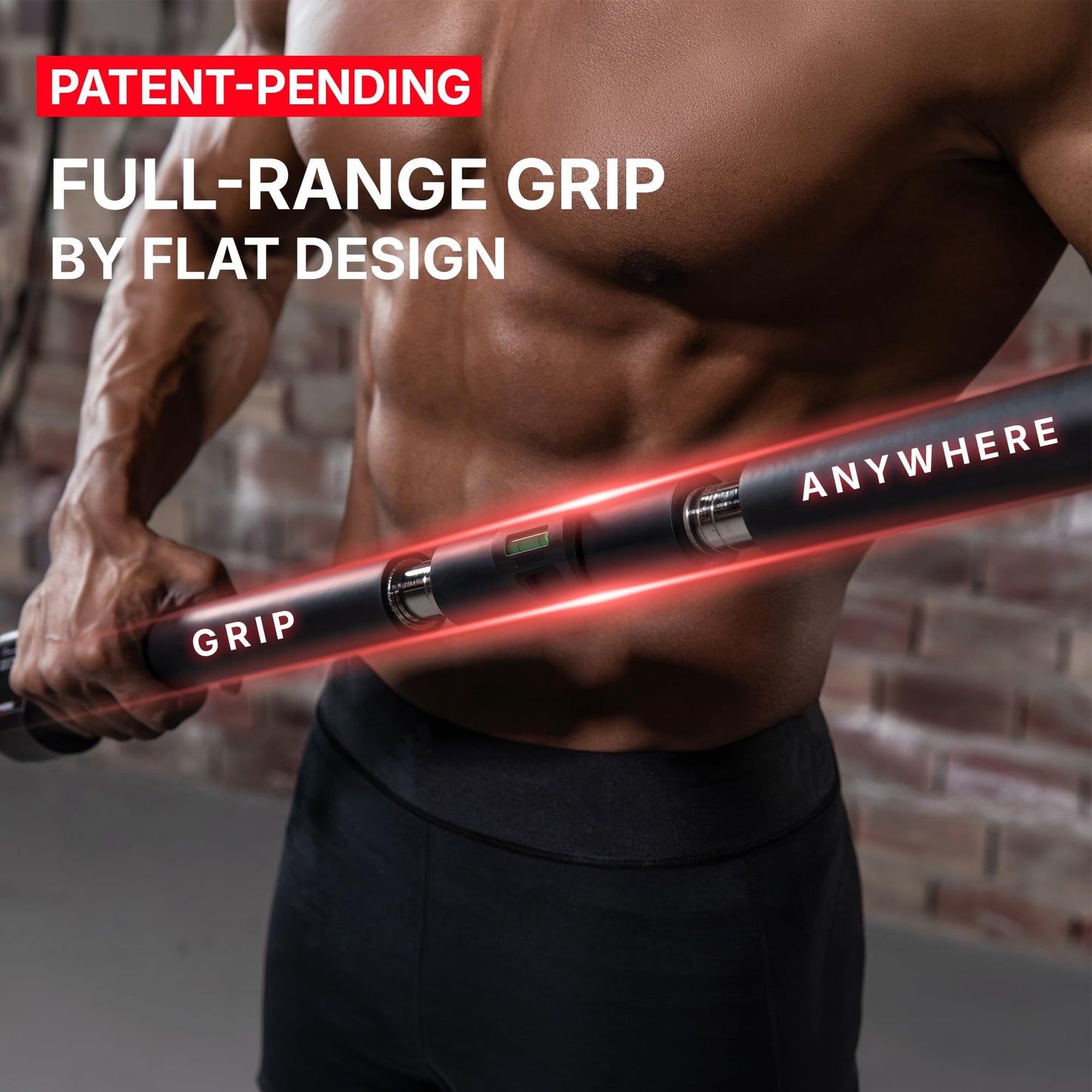 TRAHERE Doorway Pull Up Bar, Patented Flat Structure with Uninterrupted Full-Length Grip, Extra Wide 26.8–32.7", 573 lbs Capacity, Adjustable 31.8–36.6" Doorways, Tool-Free Installation