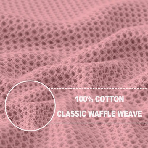 Homaxy Kitchen Dish Towels - Ultra Soft 100% Cotton Waffle Weave, Quick Drying, 13 x 28 Inches, 12-Pack in Dried Rose