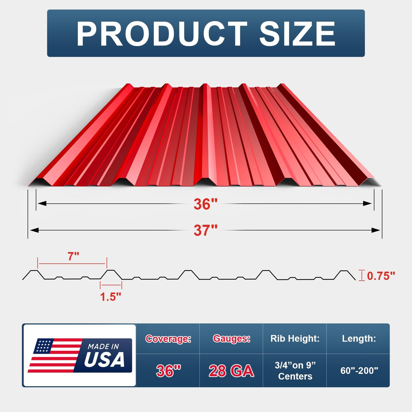 12 Pack PPGI Metal Roofing Panels, 72" x 36", 28 Gauge, 216 Sq. Ft. Coverage, Prepainted Galvanized Steel Sheets for Residential, Commercial, Pergolas, Gazebos, Fencing, and Patio Roofs（Red）