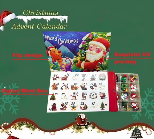 Christmas Advent Calendar 2025 - 24 Unique 3D Toys & Decorations for Kids | Santa, Snowman & More