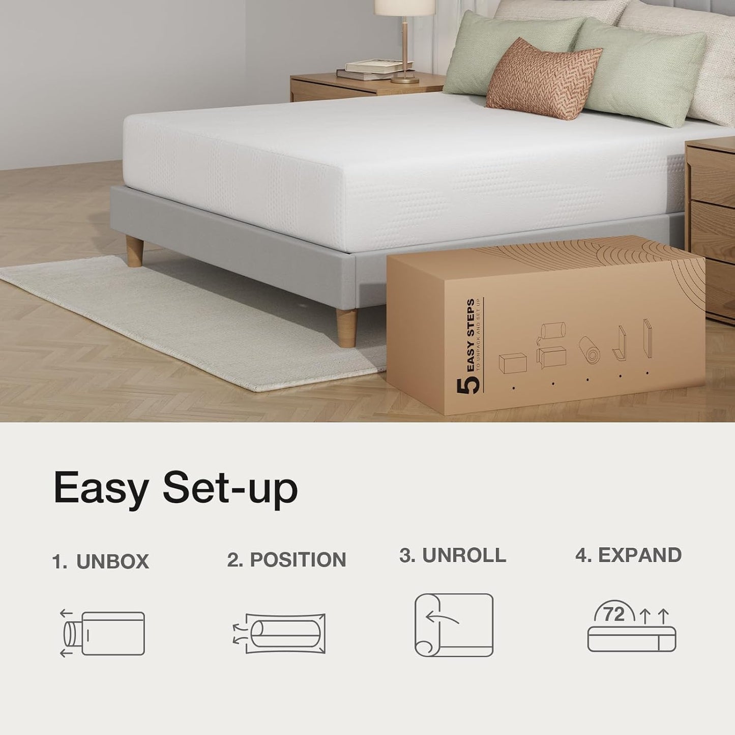 Novilla Twin XL Mattress - 12-Inch Gel Memory Foam for Cooling Comfort & Pressure Relief | CertiPUR-US Certified