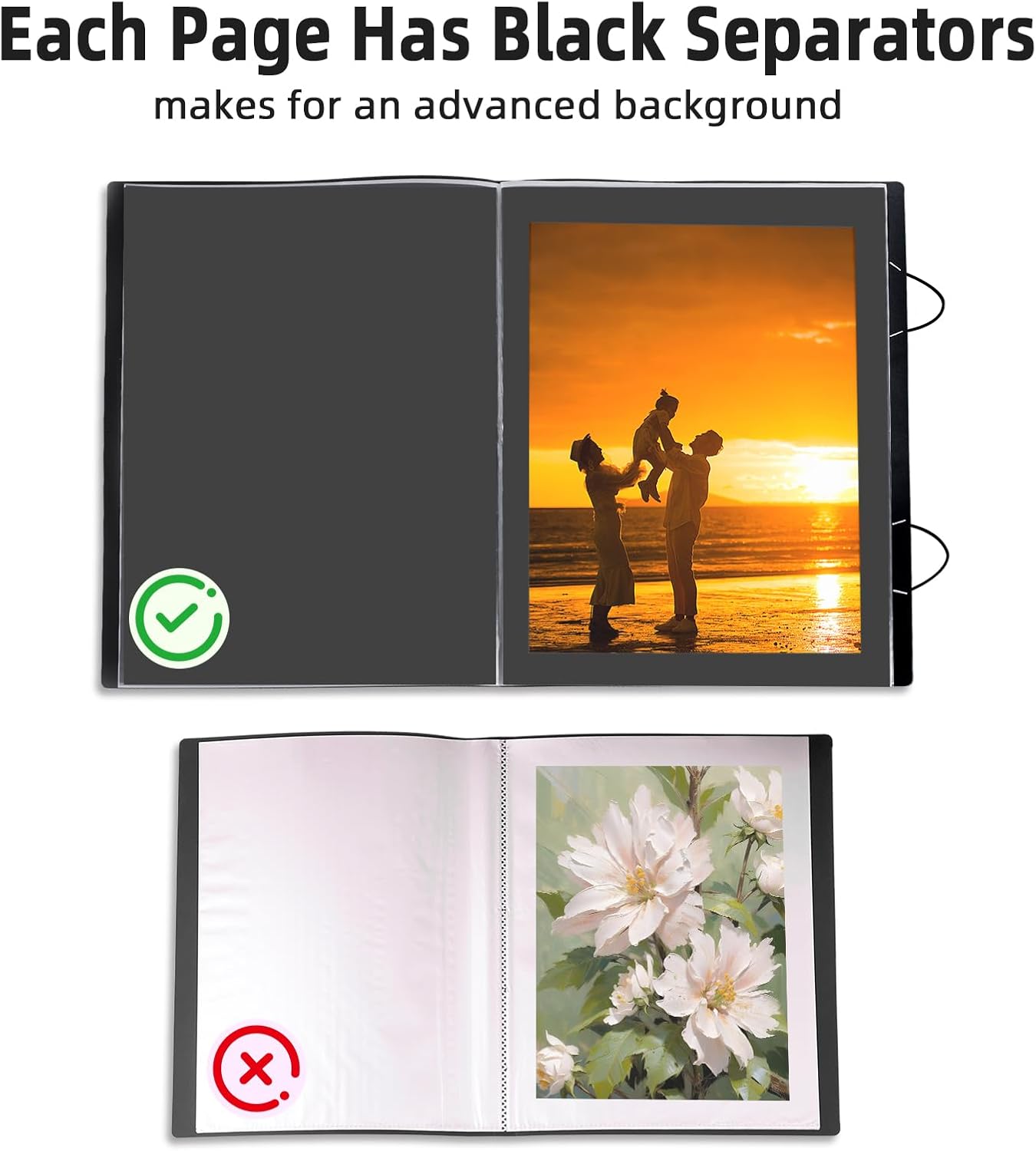 ZFCLXX 18"x24" 500-Pieces Large Art Portfolio Heavy Duty Binder with Plastic Sleeves, Portfolio Folder with Protectors