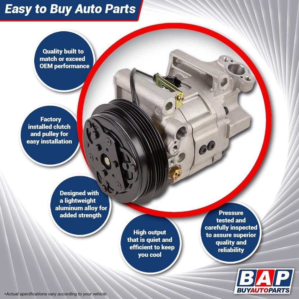 AC Compressor & 135mm Double V-Belt A/C Clutch Replaces Diesel Kiki TM-15 HD 488-45011 Tama Seltec Zexel Valeo - BuyAutoParts 60-02285NA NEW