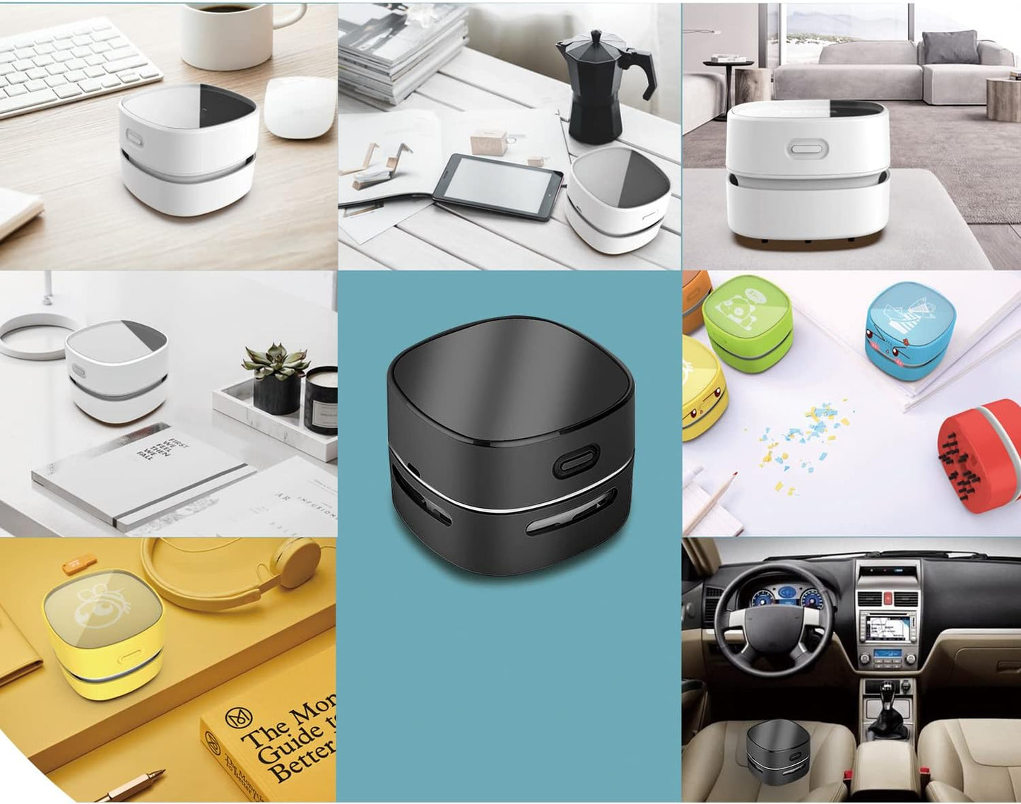 400 mins,360 ODISTAR Desktop Vacuum Cleaner, Mini Table dust Sweeper Energy Saving,High Endurance up to Rotatable