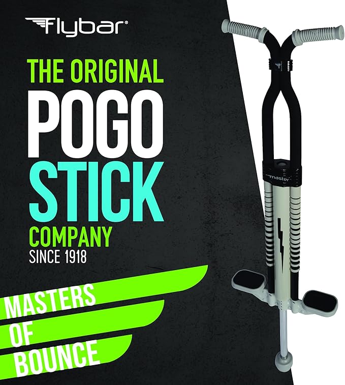 Flybar Master Pogo Stick for Kids Ages 9+, 80–160 lbs – Easy Grip Handles – Active Exercise Toy for Tweens & Teens – Outdoor Toy with Non-Slip Foot Pegs for Boys and Girls – No Assembly Needed